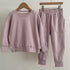 Baby Boy And Girl Solid Color Pullover Hoodies Combo Pants Pieces Sets-3