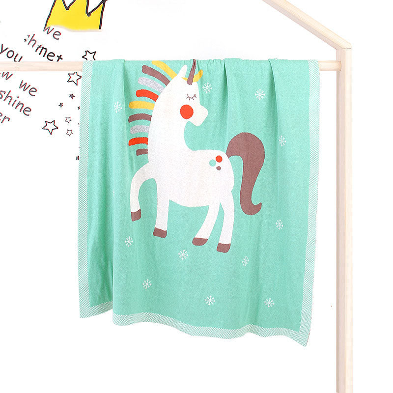 Baby Children’s Unicorn Pattern Contrast Design Air Conditioner Blanket-4