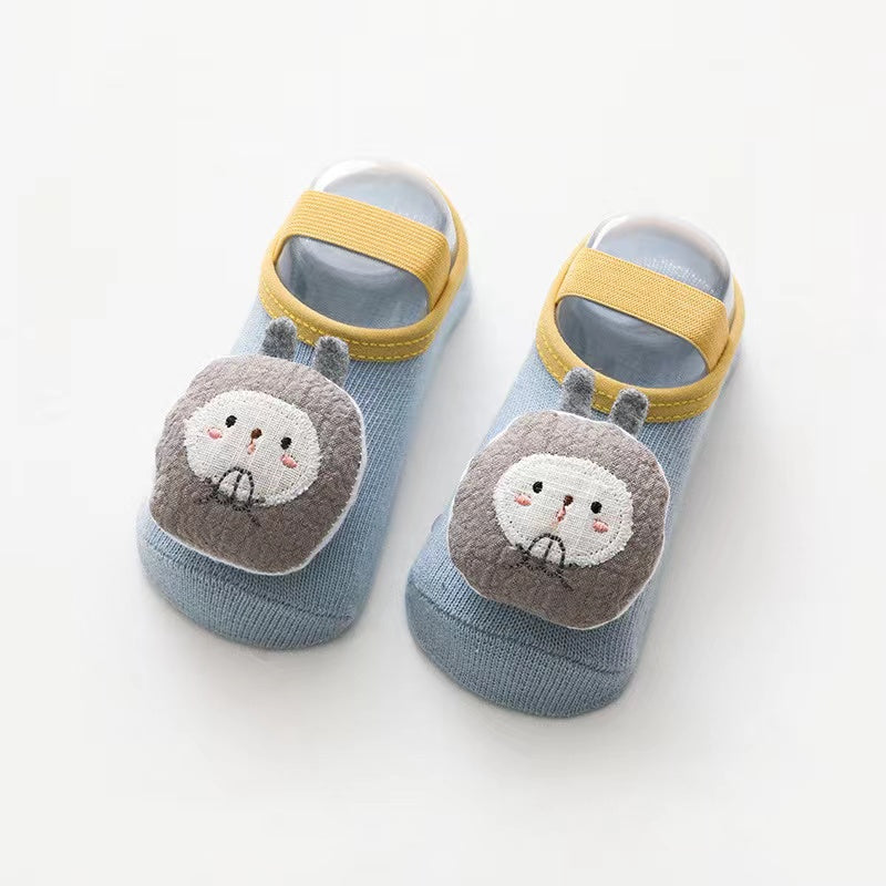 Baby 3D Cartoon Animal Patched Design Dispensing Non-Slip Lace-Up Socks Shoes-4