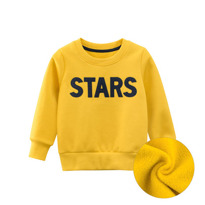 Boys Letter Print Round Collar Sweatshirt-4