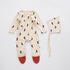 Baby Printed Graphic Side Button Design Long Sleeved Jumpsuit Romper Pajamas With Hat-4