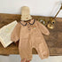 Baby Cartoon Bear Patched Pattern Cute Style Romper And Coat-4