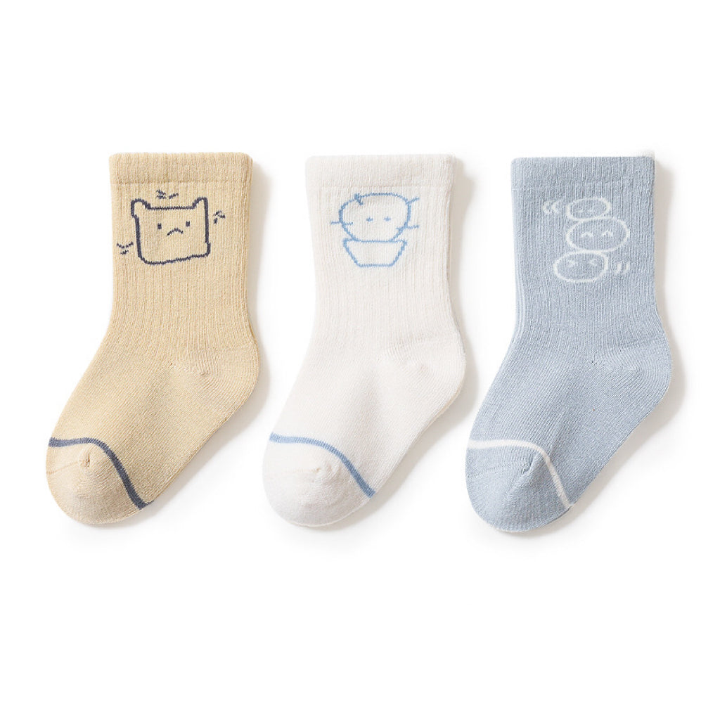 Baby Cute Print Pattern Mid-Tube Cotton Socks In Spring Autumn-3