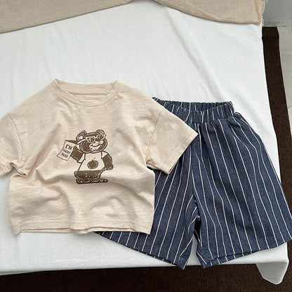 Baby Unisex Striped Pattern Loose Summer Pants-4