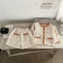 Spring Baby Kids Girls Plaid Cardigan And Shorts Clothing Set-1