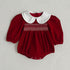 Doll Neck Red Long Sleeve Fashion Onesies & Dress-3