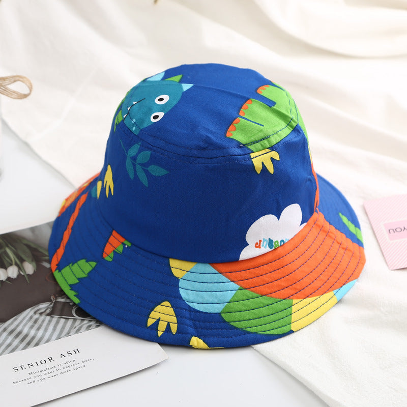 Baby Boy Cartoon Animal &amp; Cactus Pattern Sunshade Bowl Hats-4