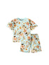 Summer Baby Kids Girls Floral Print Short Sleeves T-Shirt And Shorts Casual Clothing Set-1