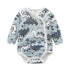 Baby Cartoon Print Pattern Side Button Design Long Sleeve Onesies-4