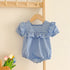 Baby Plaid Pattern Square Neck Puff Sleeves Onesies & Dress-4