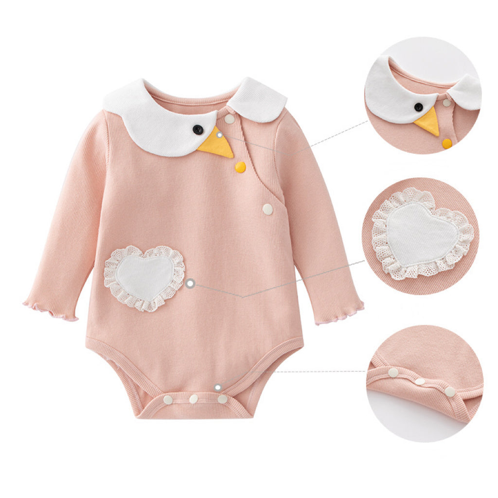 Baby Girl Cartoon Shape Long Sleeve Cute Onesies Bodysuit-4