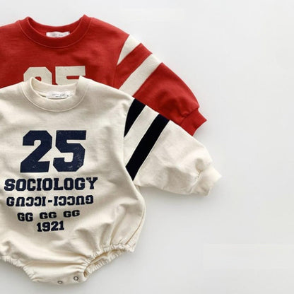 Baby Slogan Print Pattern Long Sleeve Cotton Bodysuit-4