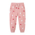 Baby Girl Heart Print Pattern Solid Color Cute Sport Trousers-0