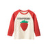 Baby Girl Strawberry Print Pattern Soft Cotton Crewneck Shirt-0