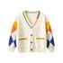 Baby Girl Colorful Geometric Pattern V-Neck Knit Cardigan-0