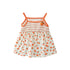 New Design Summer Girls Vivid Orange Print Striped Sleeveless Strap Dress-3