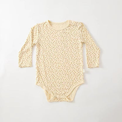 Baby Floral &amp; Heart Pattern Soft Cotton Long Sleeved Onesies-3