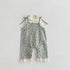 Summer Hot Selling Baby Girls Sleeveless Floral Pattern Strap Romper And Solid Color Embroidery Shirt  Clothing Set-4