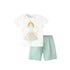 Summer Baby Kids Girls Angel Print T-Shirt And Shorts Clothing Set-0