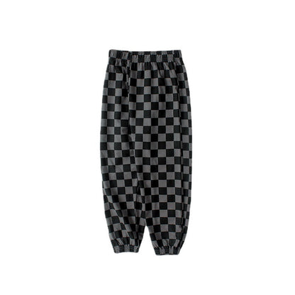 Baby Boy Checkerboard Pattern Summer Loose Pants-4