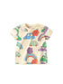 Boys’ Cartoon Rainbow Cars Pattern Short Sleeves T-Shirt In European And American Style For Summer-0