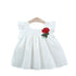 Summer Hot Selling Baby Kids Girls Hollow Out Flowers Pattern Fly Sleeves Square Neck Princess Dress-1