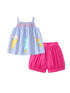 Summer Baby Kids Girls Top Striped Vest And Solid Color Shorts 2-Piece Clothing Set-1