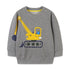 Baby Boy Cat Excavator Print Pattern Grey Hoodie-0