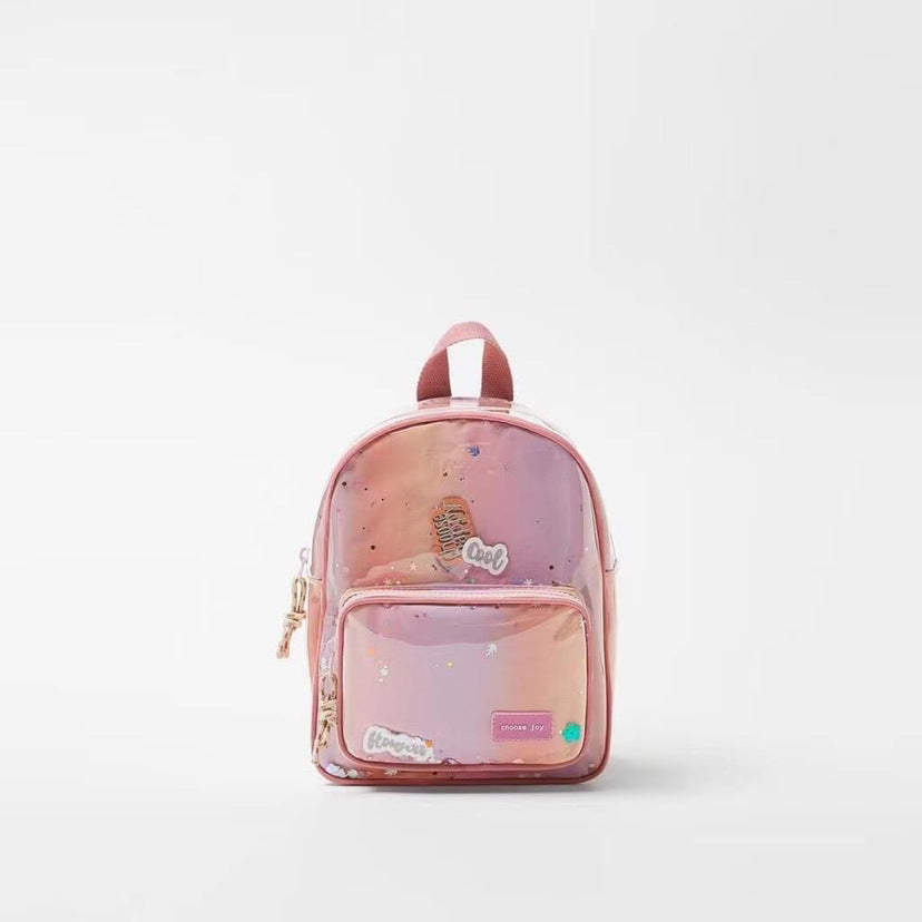 Children’s Solid Color Detail Decoration Quality Backpack-0