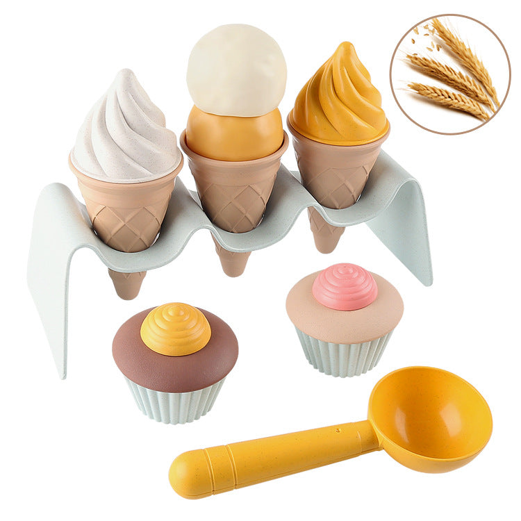 Children’s Wheat Straw DIY Replica Ice-Cream Molds Toys-0