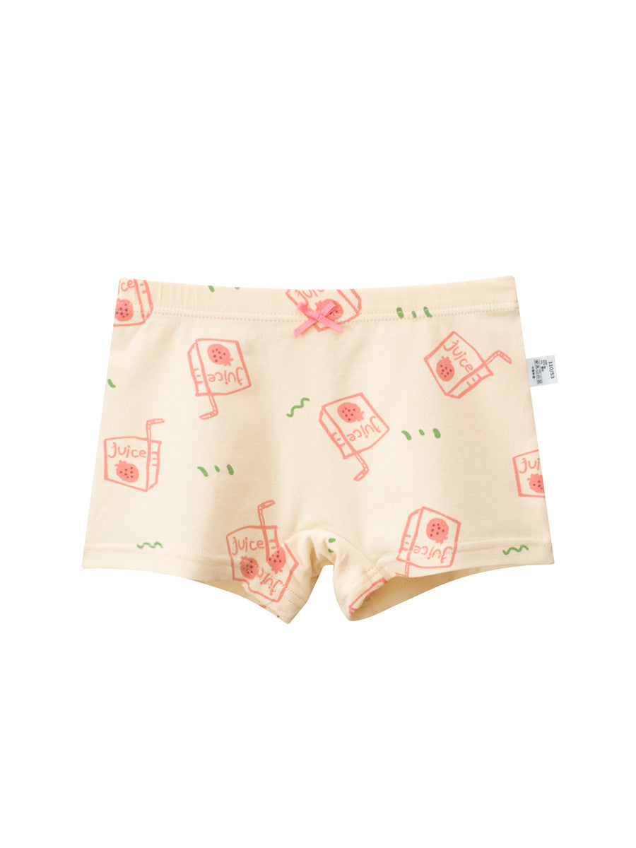 Girls’ Cartoon Printed Boxer Shorts Breathable Underwear Set-4