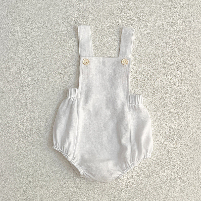 Baby Unisex Solid Color Overalls Design Onesie-4