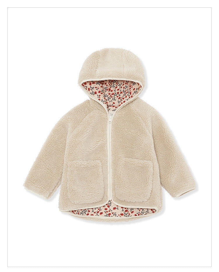 New Arrival Unisex Plush Hoodie Coat Outfit Wearing-2