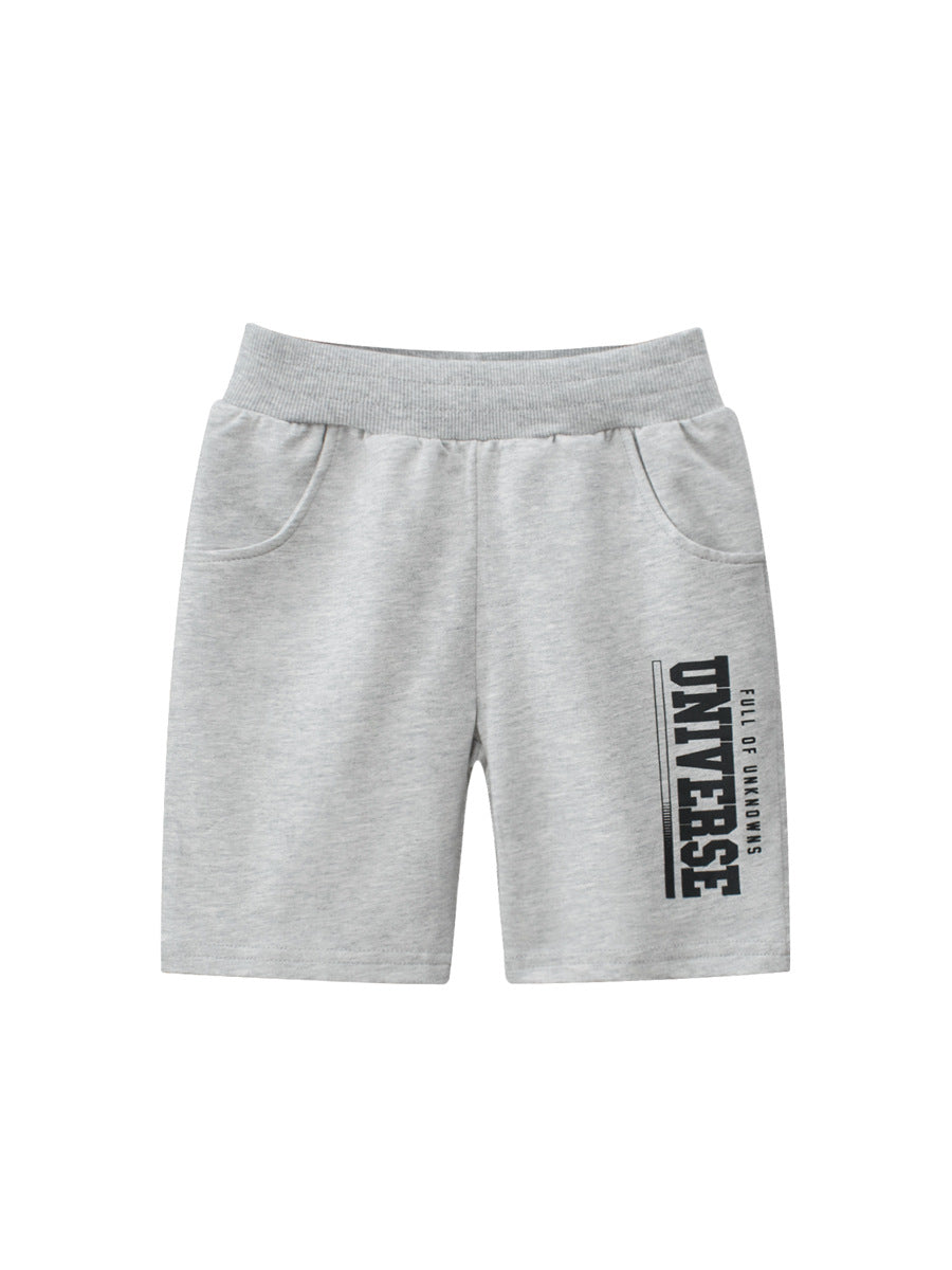 Boys Letters Print Soft Casual Style Shorts-4