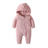 Baby Boy Solid Dinosaur Pattern Zip Design Hoodie Jumpsuit-3