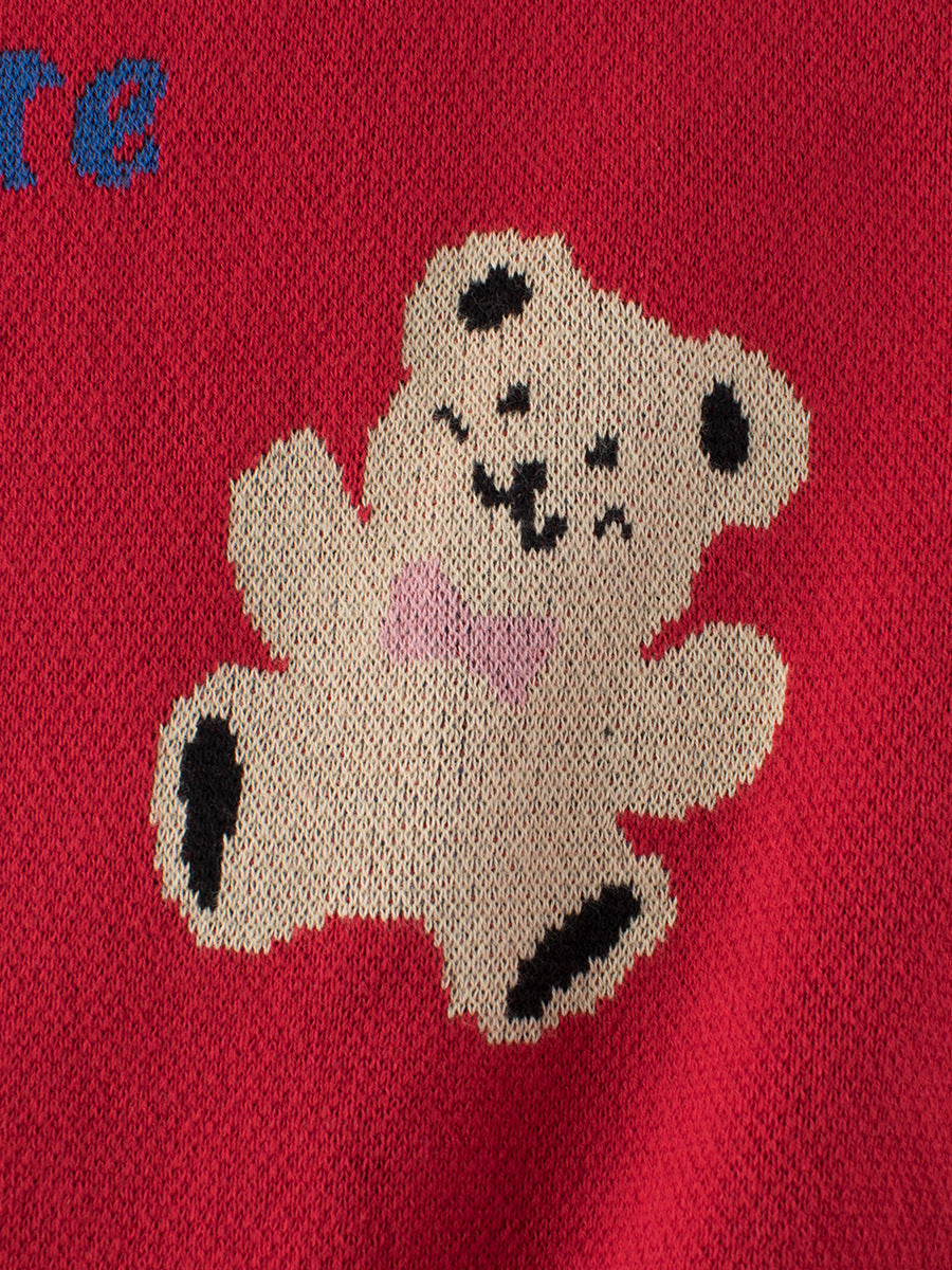 Colors Of Children Girls Knitted Cute Teddy Bear Pullover Sweater For Spring – Baby Clothing-4