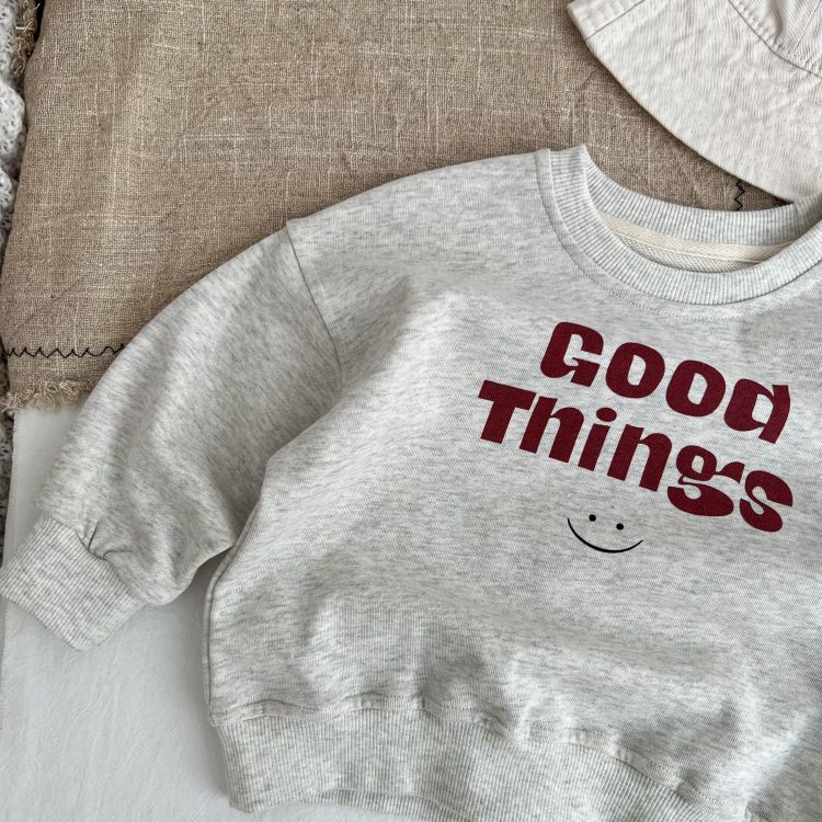 Baby Slogan Print Pattern O-Neck Pullover Hoodie-4