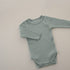 Baby Solid Color Pit Strip Fabric Long Sleeve Bodysuit-4