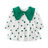 Baby Girl Polka Dot Pattern Green Doll Neck Cute Dress-0