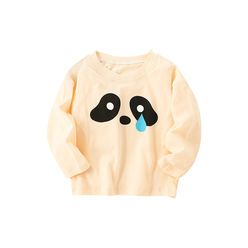 Baby Cute Pattern Solid Color Long Sleeve Spring Autumn Shirt-0