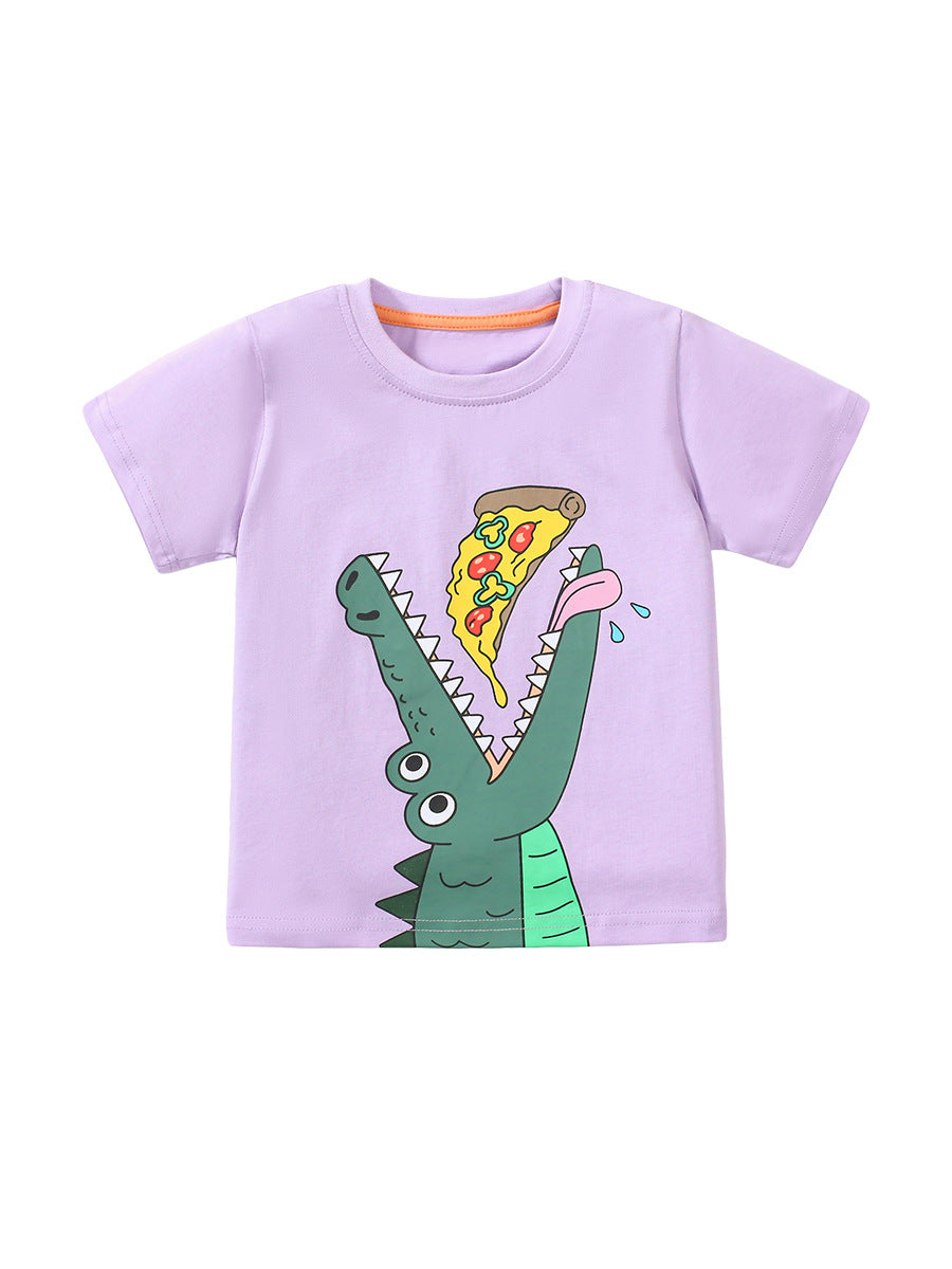 Girls’ Clothing Summer Collection – Crocodile Cartoon Children’s T-Shirt-1