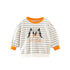 Baby Boy Cartoon Cat & Striped Pattern Colormatching Design Hoodie-0