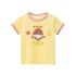 Girl Apple Banana Pear With Doll Print Round-Collar Short-Sleeved Shirt-0