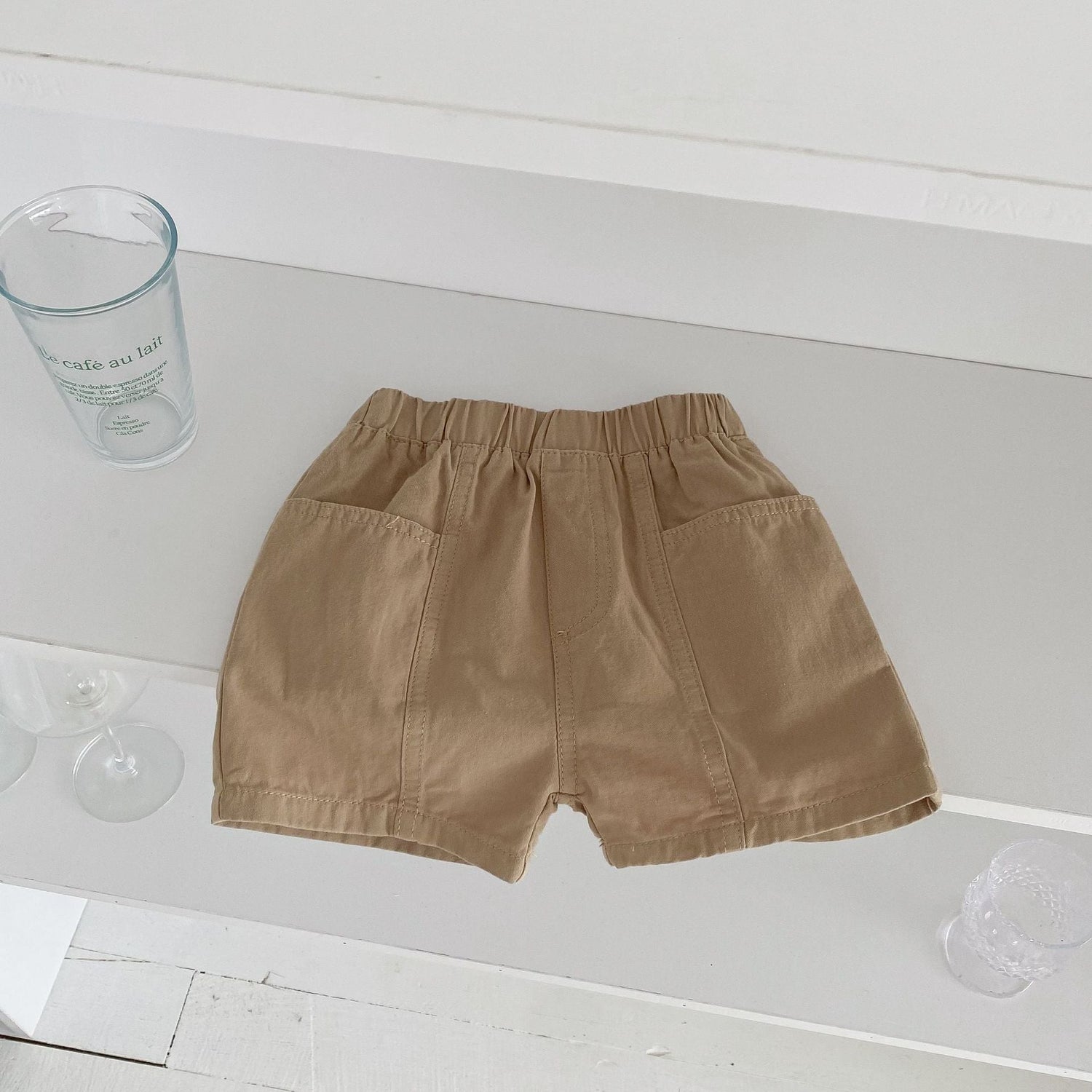 Summer New Arrival Boys Versatile Casual Solid Color Utility Shorts-2