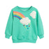 Baby Girl Rainbow & Cloud Embroidered Pattern Pullover Fashion Hoodies-0