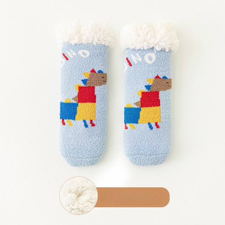 Baby Cartoon Pattern Thickened Lambswool Coral Fleece Socks-6