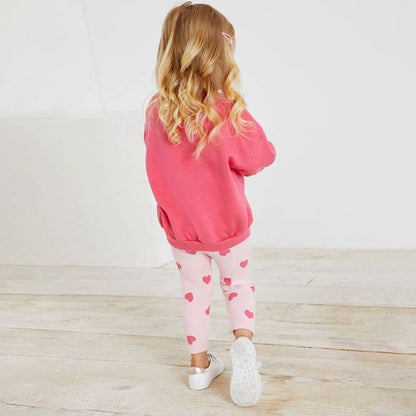 Baby Heart Print Pattern Print Hoodie Sets-4