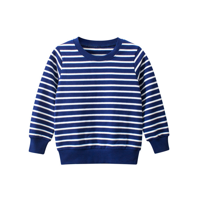 Baby Boy And Girl Striped Pattern Long Sleeve Hoodie-0