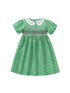 Summer Baby Kids Girls Short Sleeves Lace Collar Vine Print Dress-1