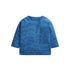 Baby Boy Print Pattern Solid Blue Long Sleeve Cotton Shirt-0